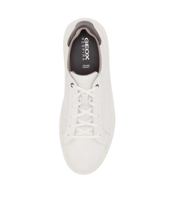 GEOX Shoes, Men's U Deiven White Dark Brown Leather Shoes GEOX Shoes, Men's U Deiven White Dark Brown Leather Shoes