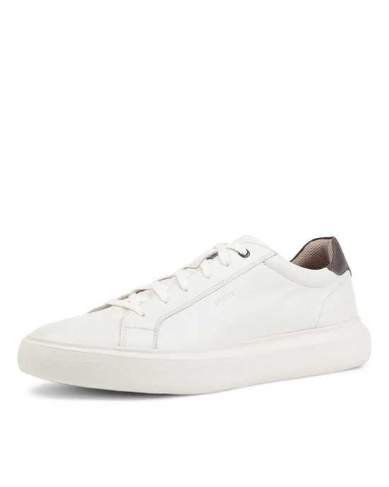 GEOX Shoes, Men's U Deiven White Dark Brown Leather Shoes GEOX Shoes, Men's U Deiven White Dark Brown Leather Shoes