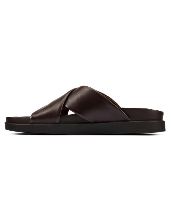 Clarks Slipper, Dark Brown Leather Sandals Shoes Clarks Slipper, Dark Brown Leather Sandals Shoes