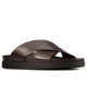 Clarks Slipper, Dark Brown Leather Sandals Shoes Clarks Slipper, Dark Brown Leather Sandals Shoes