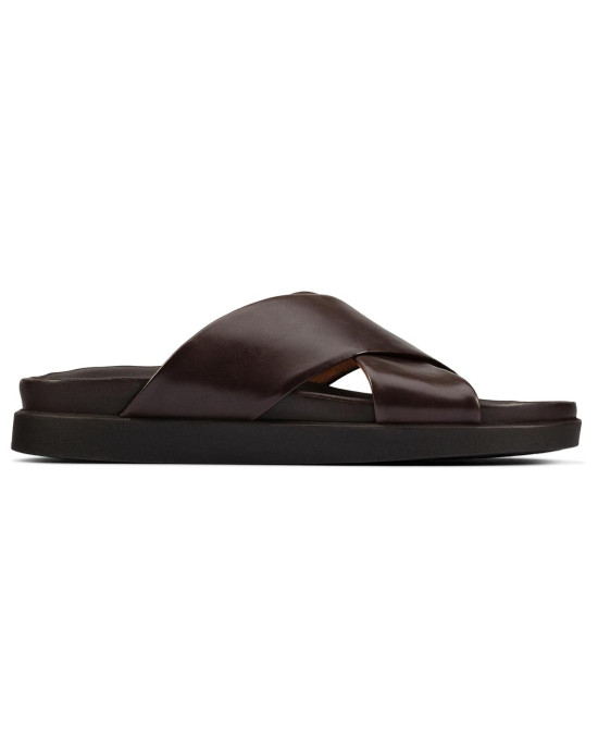 Clarks Slipper, Dark Brown Leather Sandals Shoes Clarks Slipper, Dark Brown Leather Sandals Shoes