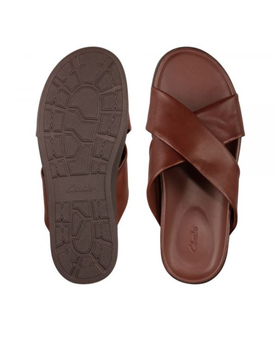Clarks Slipper, Brown Leather British Tan Lea Slipper Clarks Slipper, Brown Leather British Tan Lea Slipper