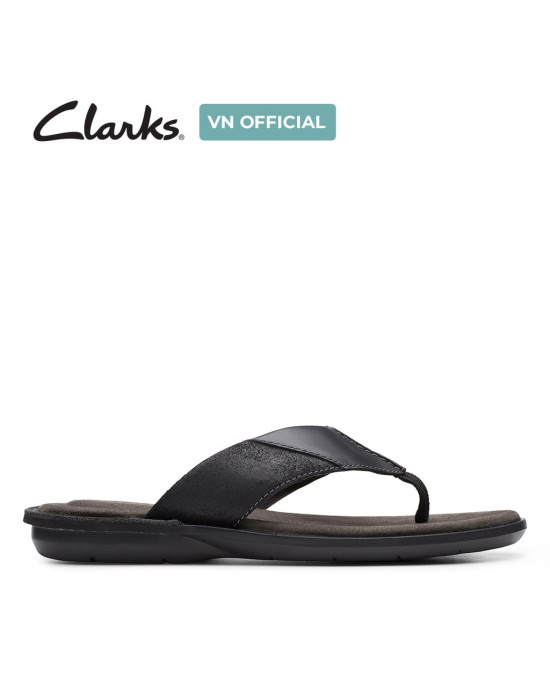 Clarks Slipper, Black Leather Flip-Flops Sandals Shoes Clarks Slipper, Black Leather Flip-Flops Sandals Shoes