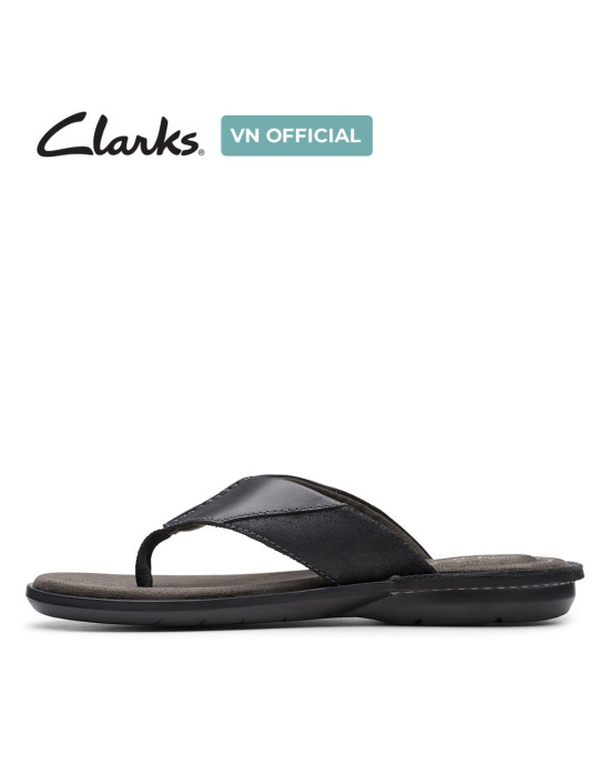 Clarks Slipper, Black Leather Flip-Flops Sandals Shoes Clarks Slipper, Black Leather Flip-Flops Sandals Shoes