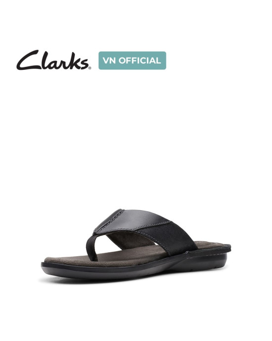 Clarks Slipper, Black Leather Flip-Flops Sandals Shoes Clarks Slipper, Black Leather Flip-Flops Sandals Shoes