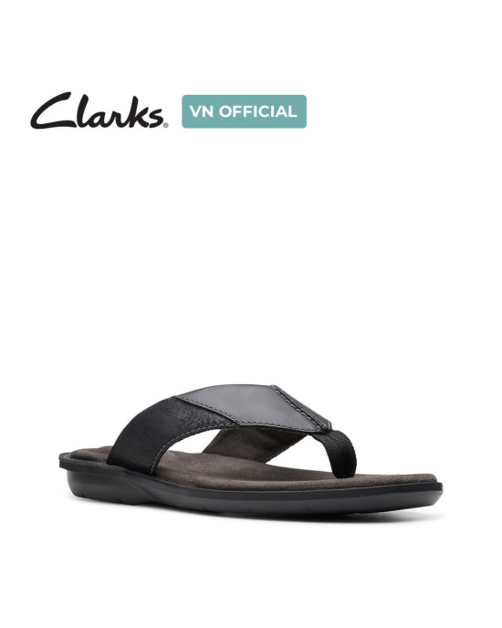 Clarks Slipper, Black Leather Flip-Flops Sandals Shoes Clarks Slipper, Black Leather Flip-Flops Sandals Shoes