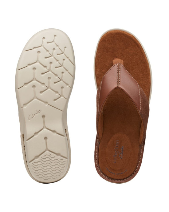 Clarks Slipper, Brown Leather Flip-Flops Sandals Shoes Clarks Slipper, Brown Leather Flip-Flops Sandals Shoes