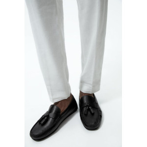 ZARA Shoes, Black Leather Loafers 