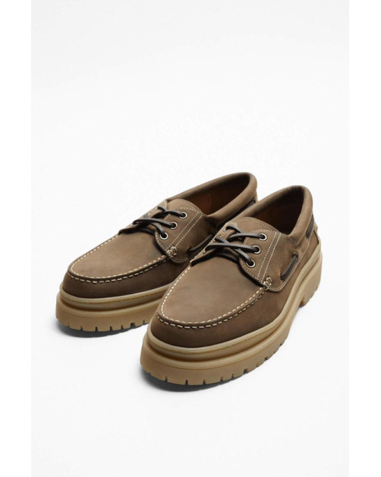 ZARA Shoes, Classic with Khaki Color Suede Leather ZARA Shoes, Classic with Khaki Color Suede Leather
