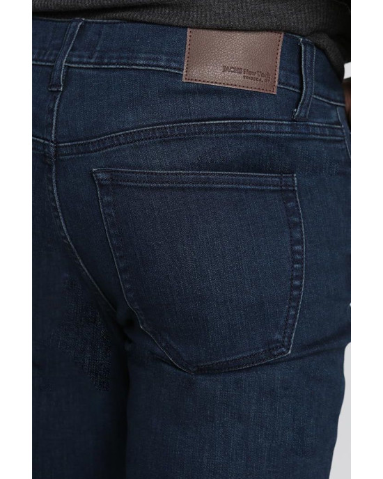 Jachs New York Jeans, Dark Blue Straight Fit Comfort Stretch Denim Pant