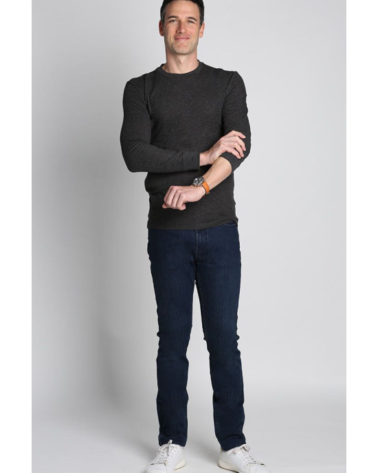 Jachs New York Jeans, Dark Blue Straight Fit Comfort Stretch Denim Pant