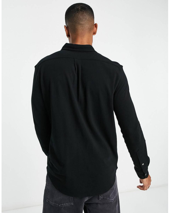 Polo Ralph Lauren Shirt, icon logo button down pique shirt in black Polo Ralph Lauren Shirt, icon logo button down pique shirt in black