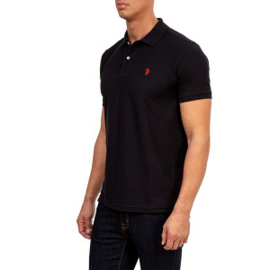 U.S. Polo Assn T-Shirt, Polo Neck Black T-Shirt For Men's