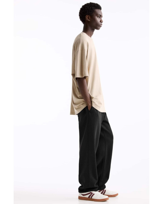 PULL&BEAR Sweatpants, Black Straight-leg joggers For Men's PULL&BEAR Sweatpants, Black Straight-leg joggers For Men's