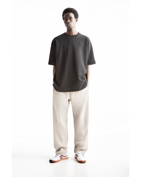 PULL&BEAR Sweatpants, Light Gray Straight-leg joggers For Men's PULL&BEAR Sweatpants, Light Gray Straight-leg joggers For Men's