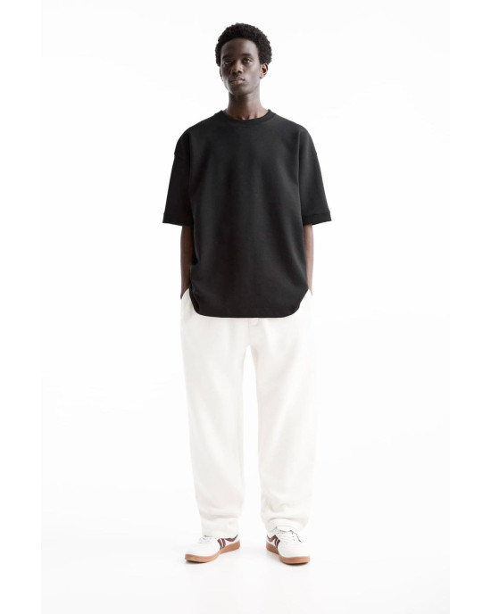 PULL&BEAR Sweatpants, White Straight-leg joggers For Men's PULL&BEAR Sweatpants, White Straight-leg joggers For Men's