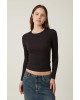 COTTON ON Top, Organic Rib Crew Long Sleeve Top For Women's COTTON ON Top, Organic Rib Crew Long Sleeve Top For Women's