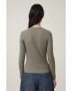 COTTON ON Top, Organic Rib Crew Long Sleeve Top For Women's COTTON ON Top, Organic Rib Crew Long Sleeve Top For Women's