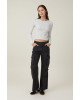 COTTON ON Top, Organic Rib Crew Long Sleeve Top For Women's COTTON ON Top, Organic Rib Crew Long Sleeve Top For Women's