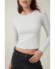 COTTON ON Top, Organic Rib Crew Long Sleeve Top For Women's COTTON ON Top, Organic Rib Crew Long Sleeve Top For Women's