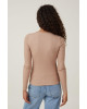 COTTON ON Top, Organic Rib Crew Long Sleeve Top For Women's COTTON ON Top, Organic Rib Crew Long Sleeve Top For Women's