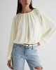 Express Top, Gathered Neck Balloon Sleeve Top For Women's Express Top, Gathered Neck Balloon Sleeve Top For Women's