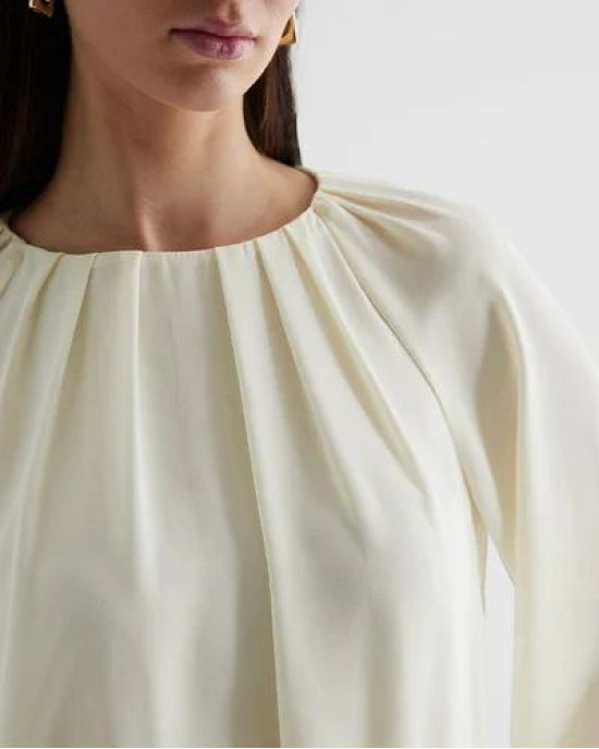 Express Top, Gathered Neck Balloon Sleeve Top For Women's Express Top, Gathered Neck Balloon Sleeve Top For Women's