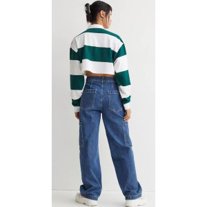 H&M Shirt, Cropped Rugby  Women Shirt