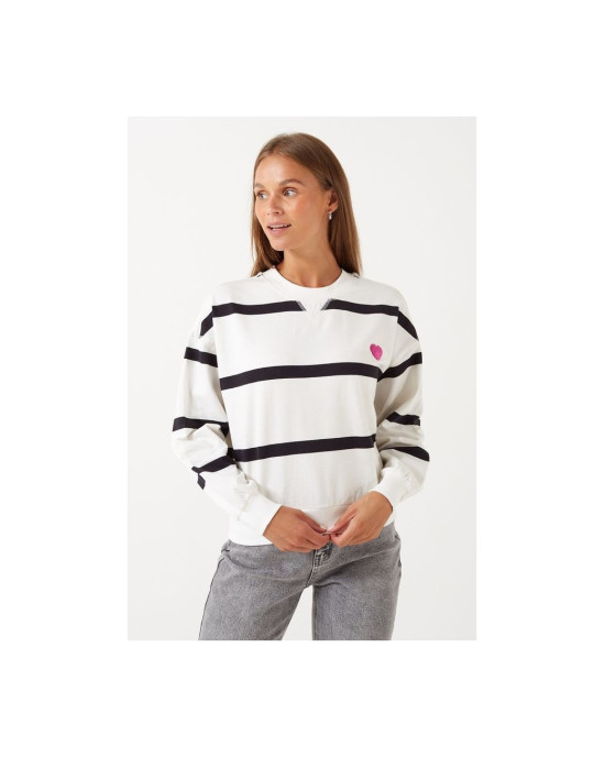 ONLY sweatshirt , Oversized striped sweatshirt For Women's ONLY sweatshirt , Oversized striped sweatshirt For Women's
