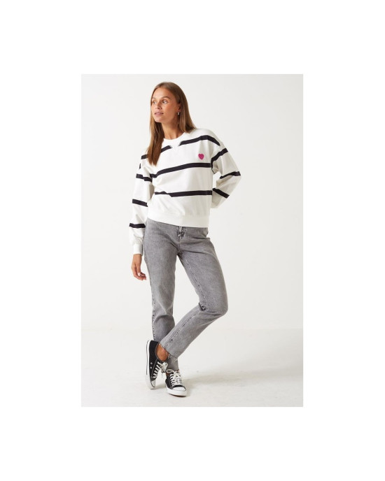 ONLY sweatshirt , Oversized striped sweatshirt For Women's ONLY sweatshirt , Oversized striped sweatshirt For Women's