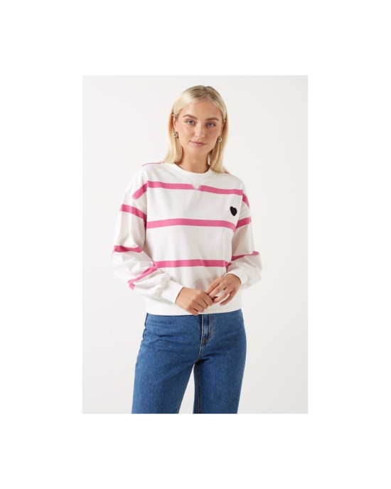 ONLY sweatshirt , Oversized striped sweatshirt For Women's ONLY sweatshirt , Oversized striped sweatshirt For Women's