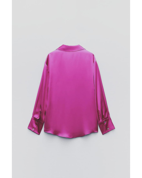 ZARA Shirt, Pink Satin Shirt For Women's