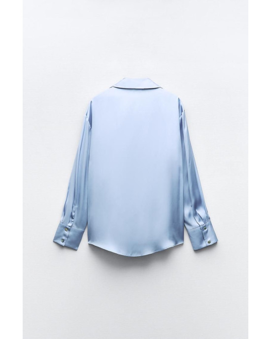 ZARA Shirt, Long Sleeve Satin Shirt For Women's ZARA Shirt, Long Sleeve Satin Shirt For Women's