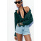 ZARA Shirt, Long Sleeve green Satin Shirt