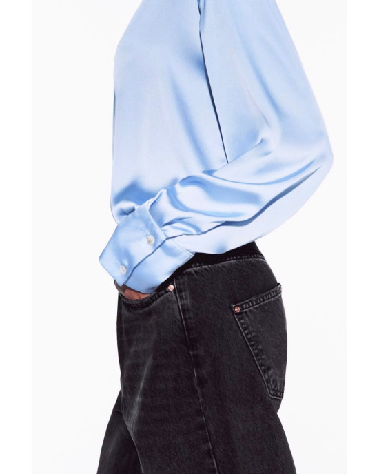 ZARA Shirt, Long Sleeve Satin Shirt For Women's ZARA Shirt, Long Sleeve Satin Shirt For Women's