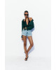 ZARA Shirt, Long Sleeve green Satin Shirt ZARA Shirt, Long Sleeve green Satin Shirt