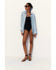ZARA Shirt, Blue Satin Shirt For Women's
