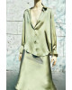 ZARA Shirt, Green Satin Shirt For Women's