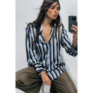 ZARA Shirt, Long Sleeve striped Satin Shirt