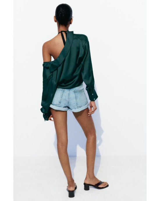 ZARA Shirt, Long Sleeve green Satin Shirt ZARA Shirt, Long Sleeve green Satin Shirt