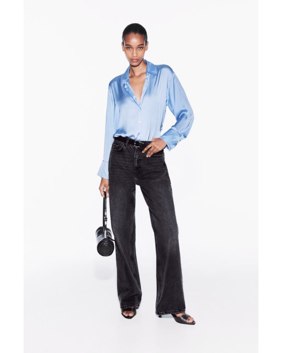 ZARA Shirt, Long Sleeve Satin Shirt For Women's ZARA Shirt, Long Sleeve Satin Shirt For Women's