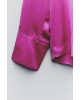 ZARA Shirt, Pink Satin Shirt For Women's