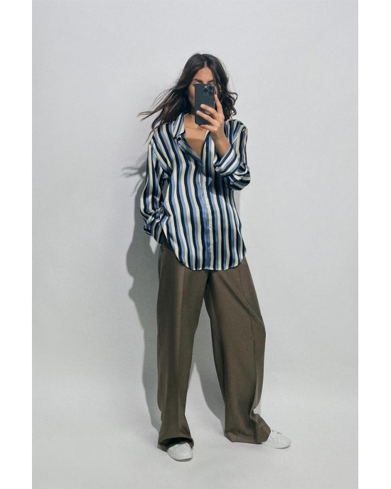 ZARA Shirt, Long Sleeve striped Satin Shirt ZARA Shirt, Long Sleeve striped Satin Shirt