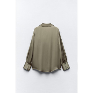 ZARA Shirt, Long Sleeve Satin Shirt