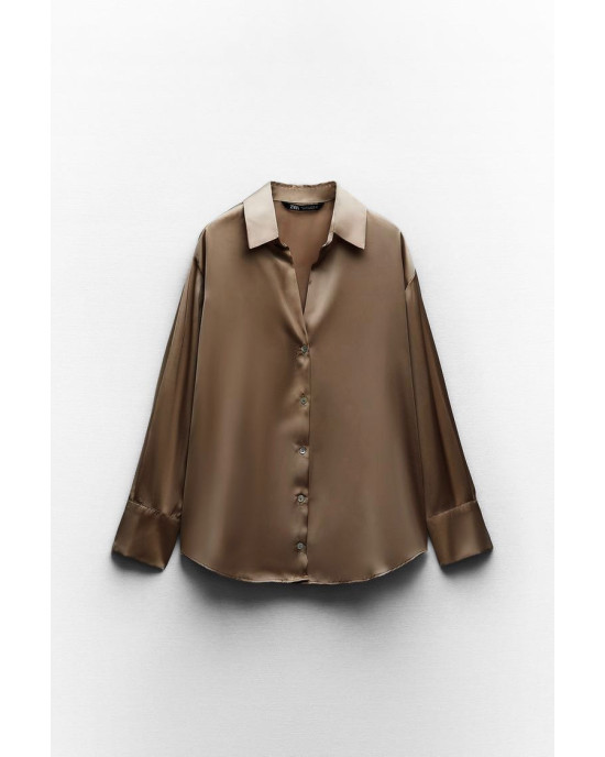 ZARA Shirt, Long Sleeve Satin Shirt For Women's ZARA Shirt, Long Sleeve Satin Shirt For Women's