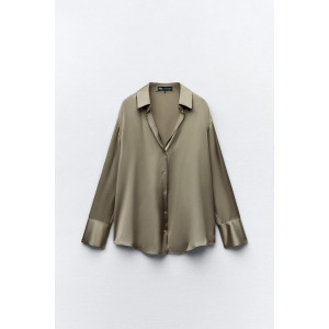 ZARA Shirt, Long Sleeve Satin Shirt