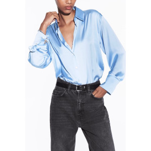 ZARA Shirt, Long Sleeve Satin Shirt For Women's