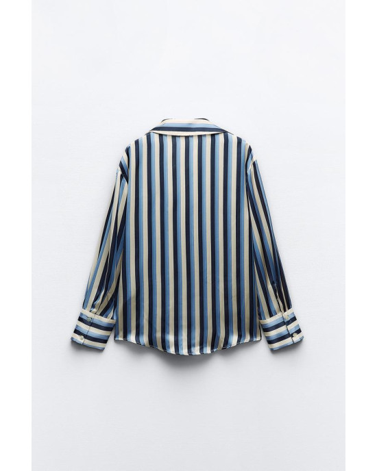 ZARA Shirt, Long Sleeve striped Satin Shirt ZARA Shirt, Long Sleeve striped Satin Shirt