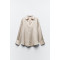 ZARA Shirt, Long Sleeve Baige Satin Shirt For Women's