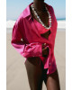 ZARA Shirt, Long Sleeve Pink Satin Shirt For Women's ZARA Shirt, Long Sleeve Pink Satin Shirt For Women's
